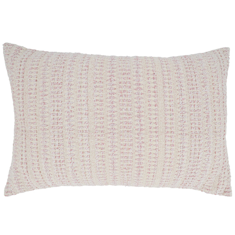 Woven Throw Pillow With Line Design: Blue / Poly Filled / 16"x24"