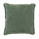 Fringe Edge Throw Pillow: Green / Down Filled / 20"x20"