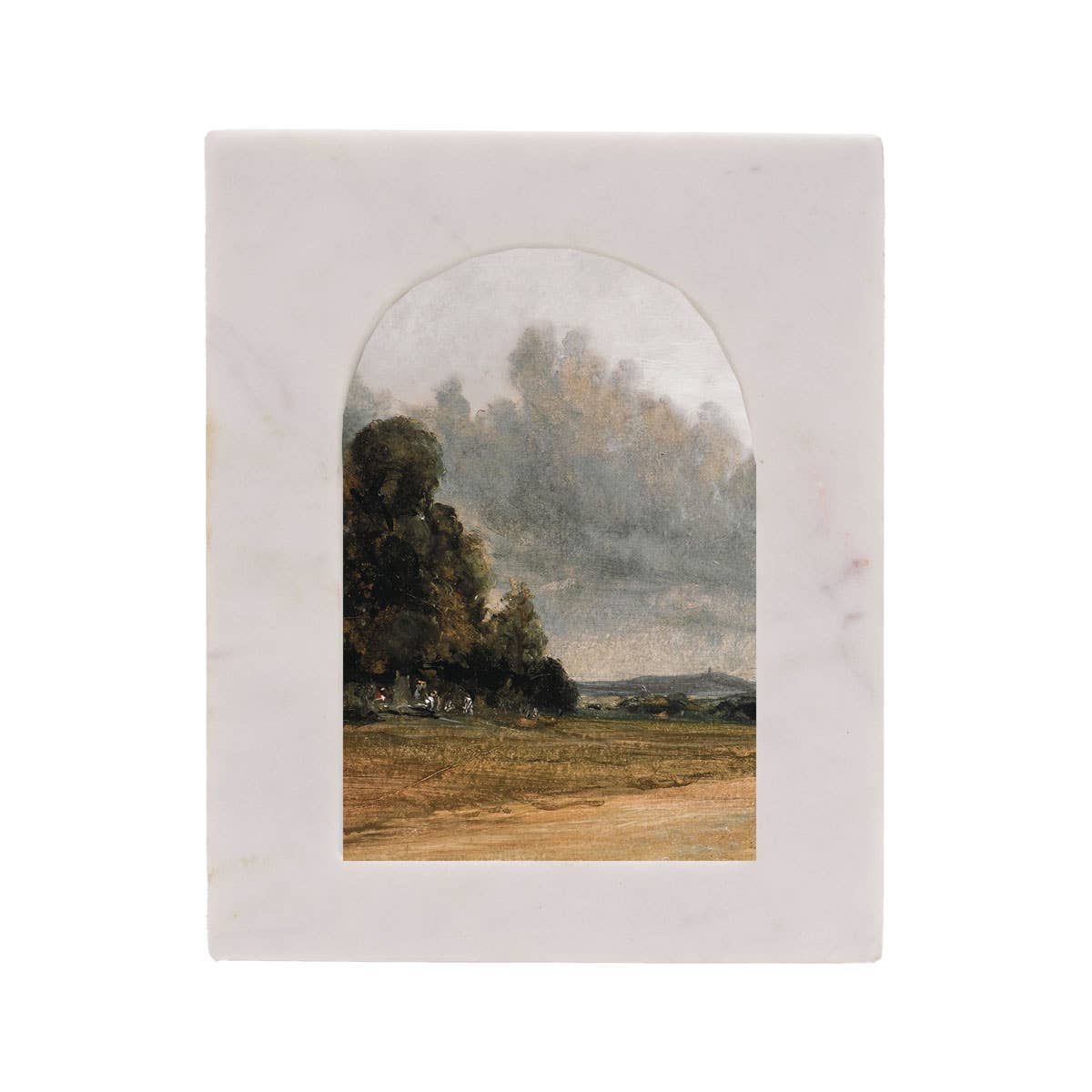 4x6 Ruth Arched Marble Photo Frame White