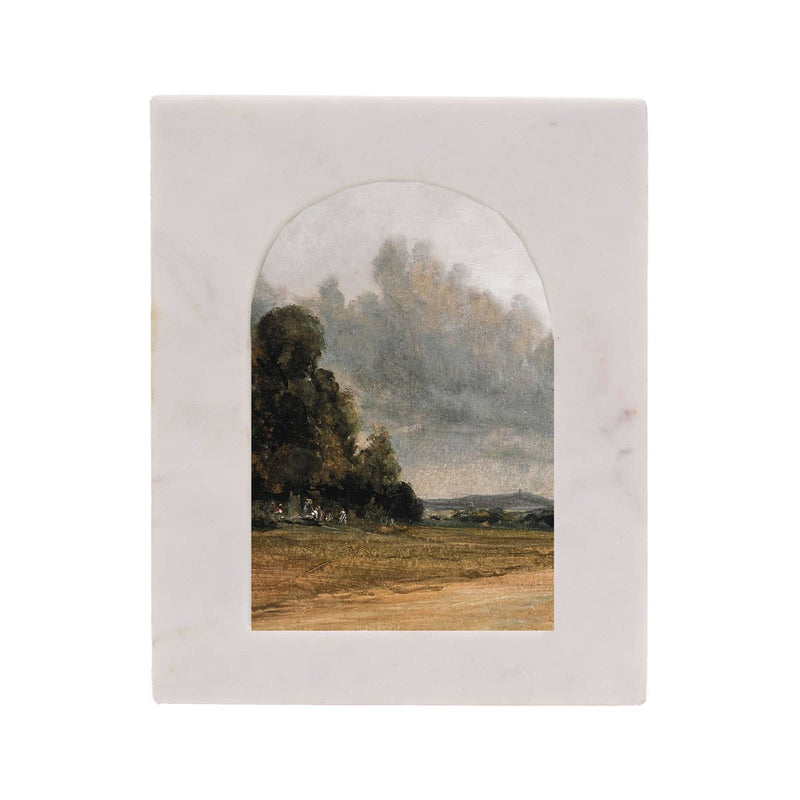 4x6 Ruth Arched Marble Photo Frame White