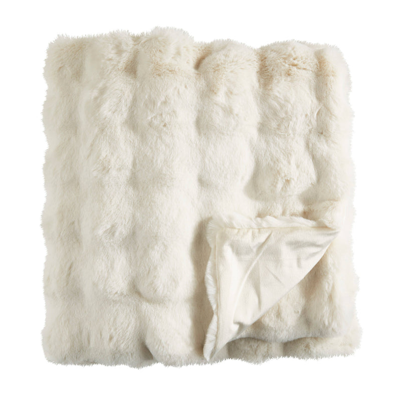 Soft Bubble Faux Fur Throw: Sage / 50"x60"
