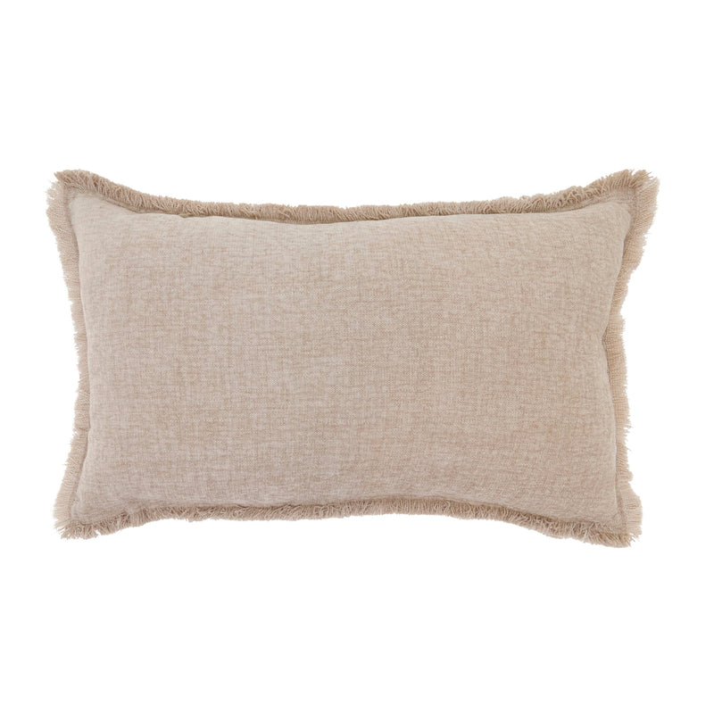 Fringe Edge Throw Pillow: Green / Down Filled / 20"x20"