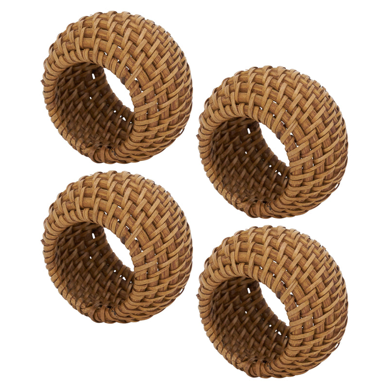 Woven Rattan Napkin Ring: Caramel / 2.4"