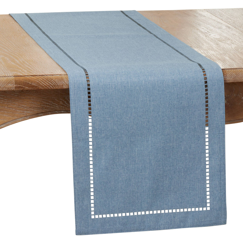 Laser-Cut Hemstitch Runner: Red / 14"x72"