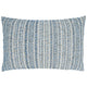 Woven Throw Pillow With Line Design: Blue / Poly Filled / 16"x24"