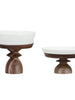 Acacia Wood Pedestal, Natural & Black (Copy) Bloomingville