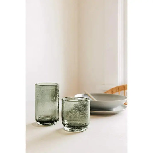 Agave Bubbled Glass Tumbler, 17oz, [product_price]- Greenhouse Home
