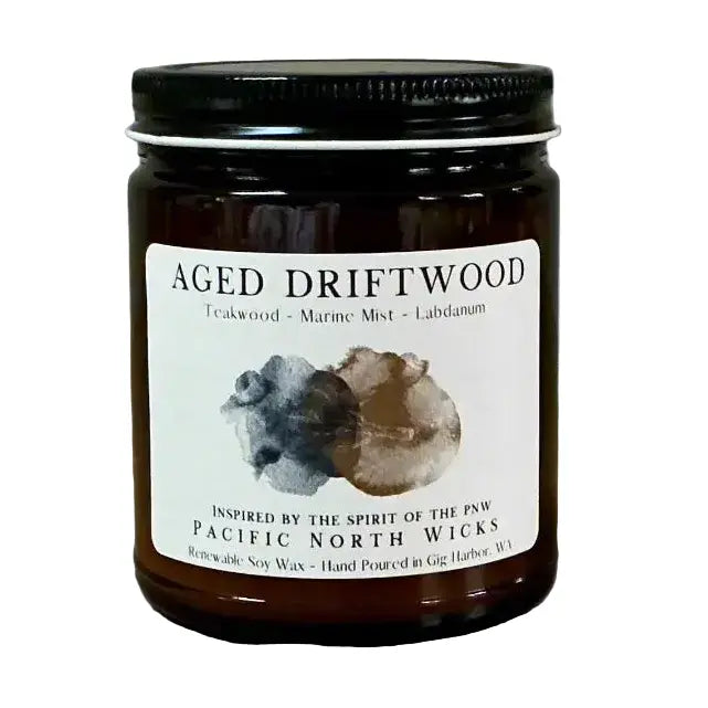 Aged Driftwood Candle Pacific North Wicks