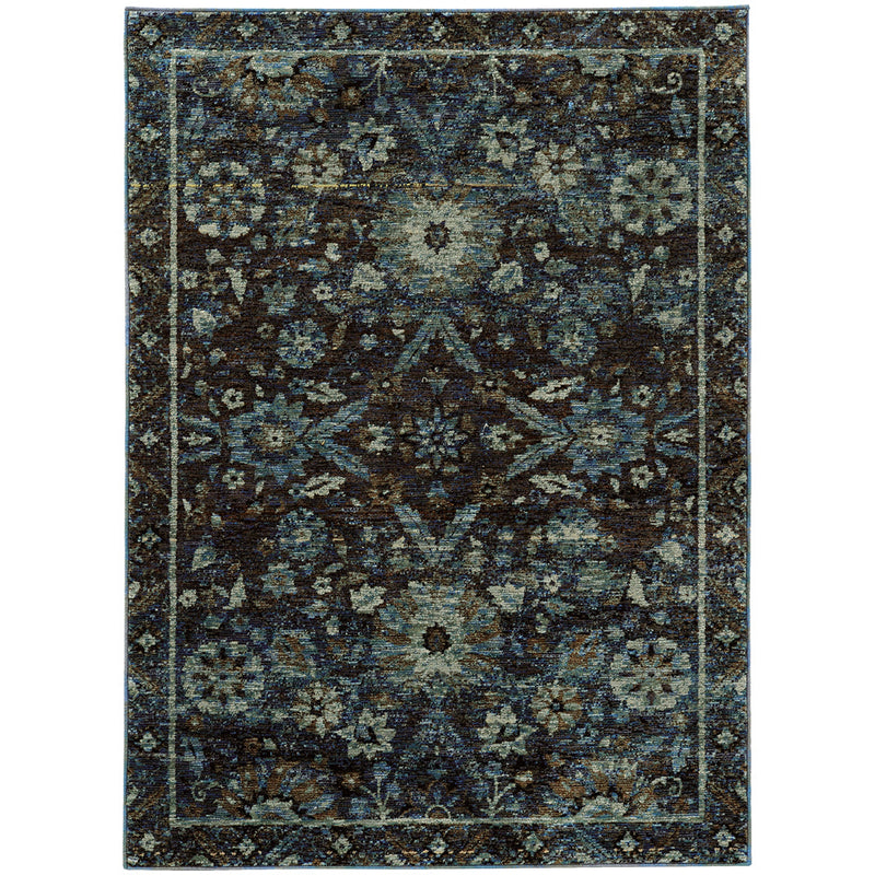 Andorra Indigo Garden Rug in Blue - Greenhouse Home