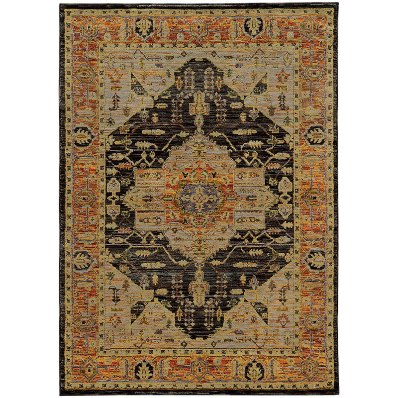 Andorra Medallion Rug in Amber - Greenhouse Home