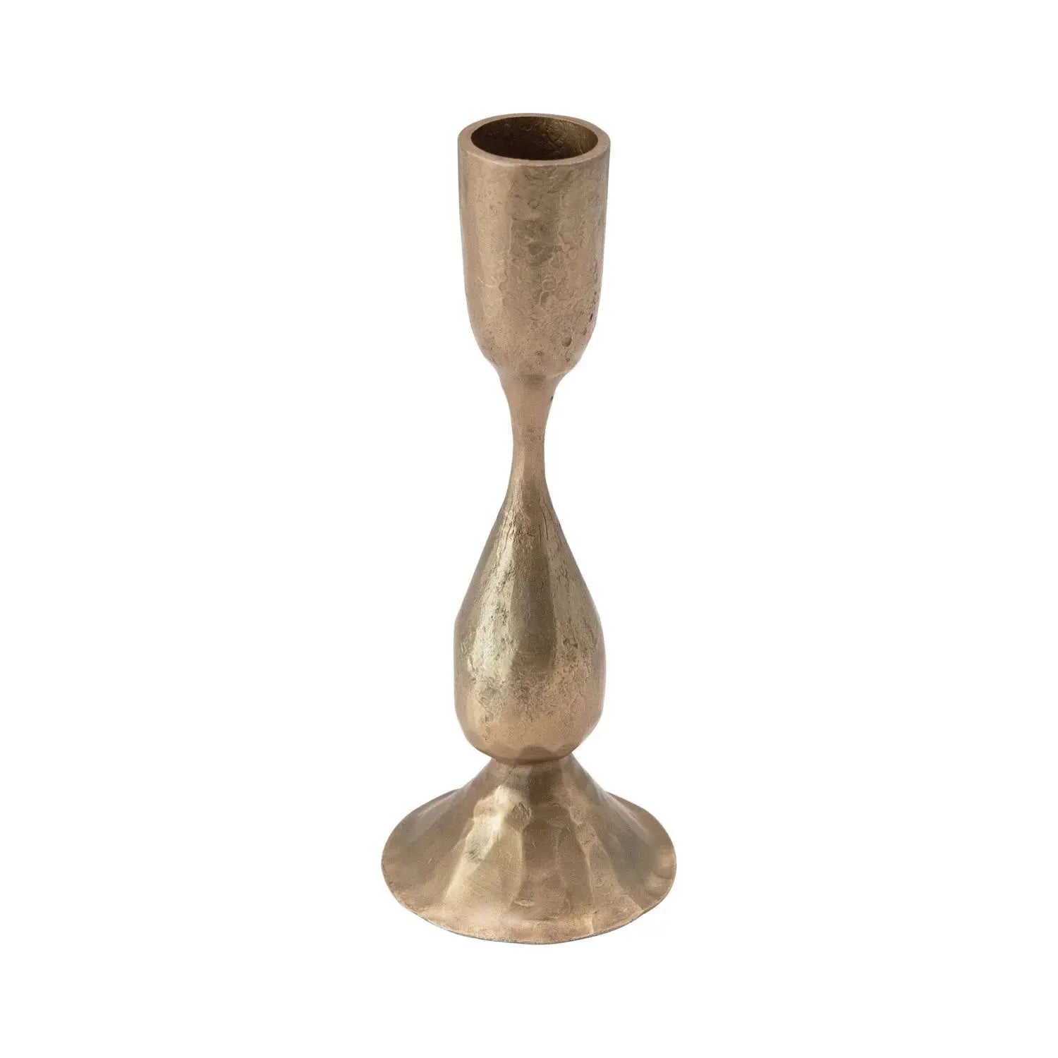 Antique Brass Hand Forged Metal Taper Holder, 6.5" Greenhouse Home