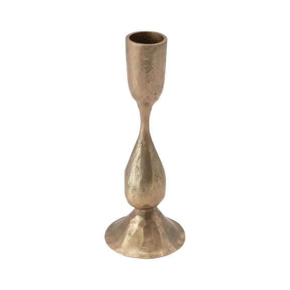 Antique Brass Hand Forged Metal Taper Holder, 6.5" Greenhouse Home