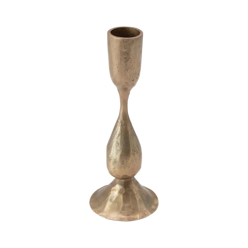 Antique Brass Hand Forged Metal Taper Holder, 6.5" Greenhouse Home