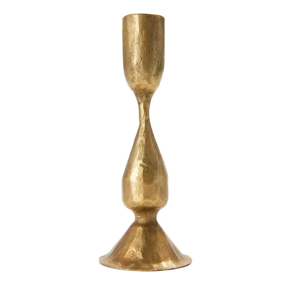 Antique Brass Hand Forged Metal Taper Holder, 6.5" Greenhouse Home
