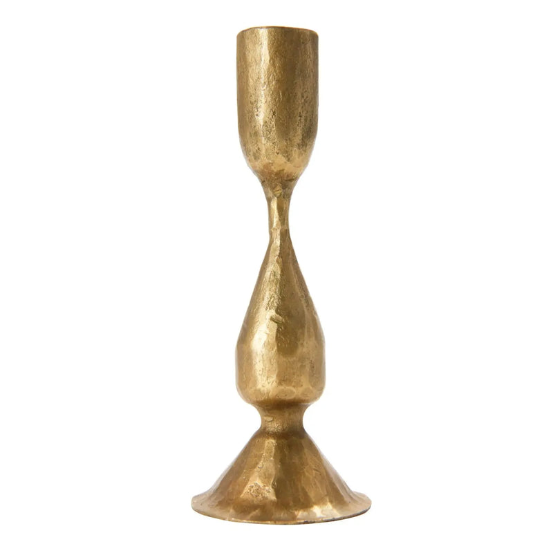 Antique Brass Hand Forged Metal Taper Holder, 6.5" Greenhouse Home