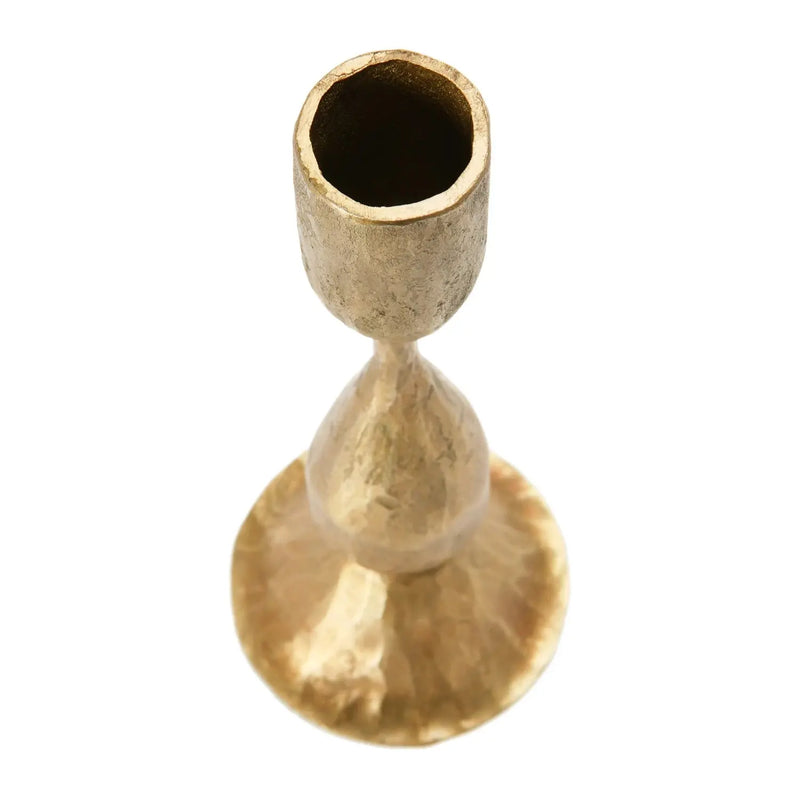 Antique Brass Hand Forged Metal Taper Holder, 6.5" Greenhouse Home