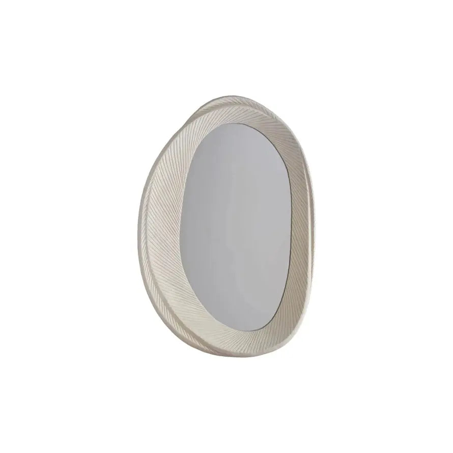 Antique White Textured Wall Mirror Greenhouse Home