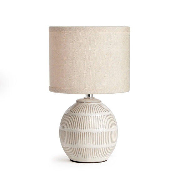 Antoni Mini Lamp, Cream: Cream/Natural / Ceramic Fabric Wiring Napa Home & Garden