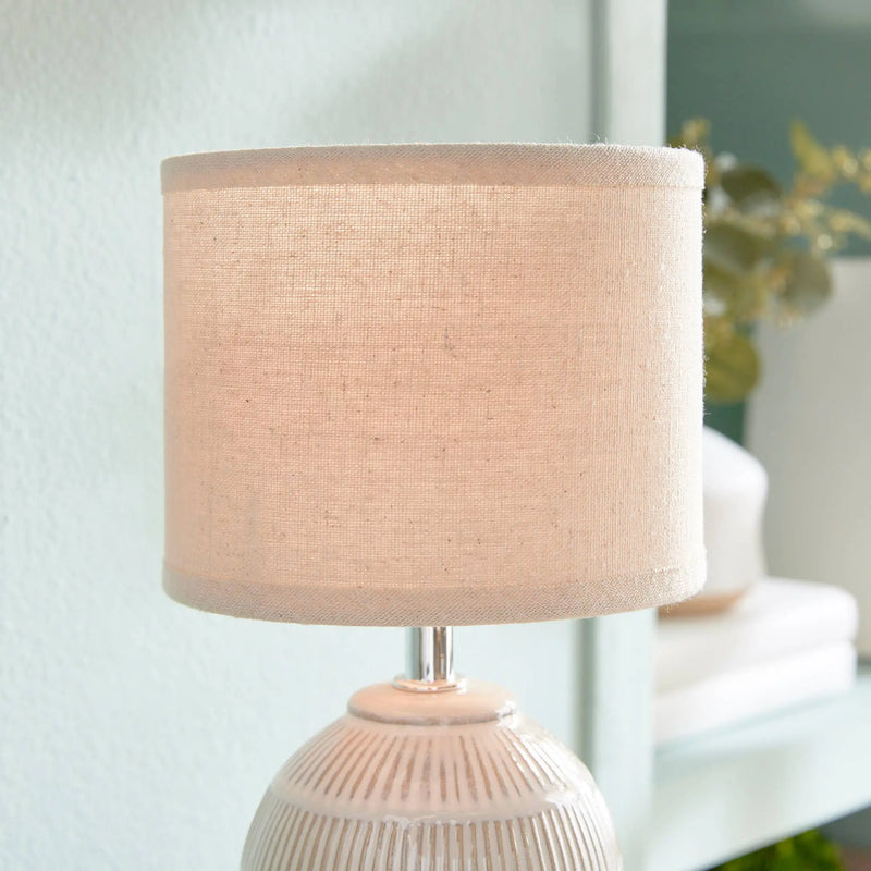 Antoni Mini Lamp, Cream: Cream/Natural / Ceramic Fabric Wiring Napa Home & Garden