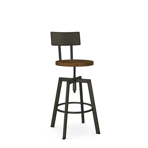 Architect Screw Stool with Backrest - Greenhouse Home