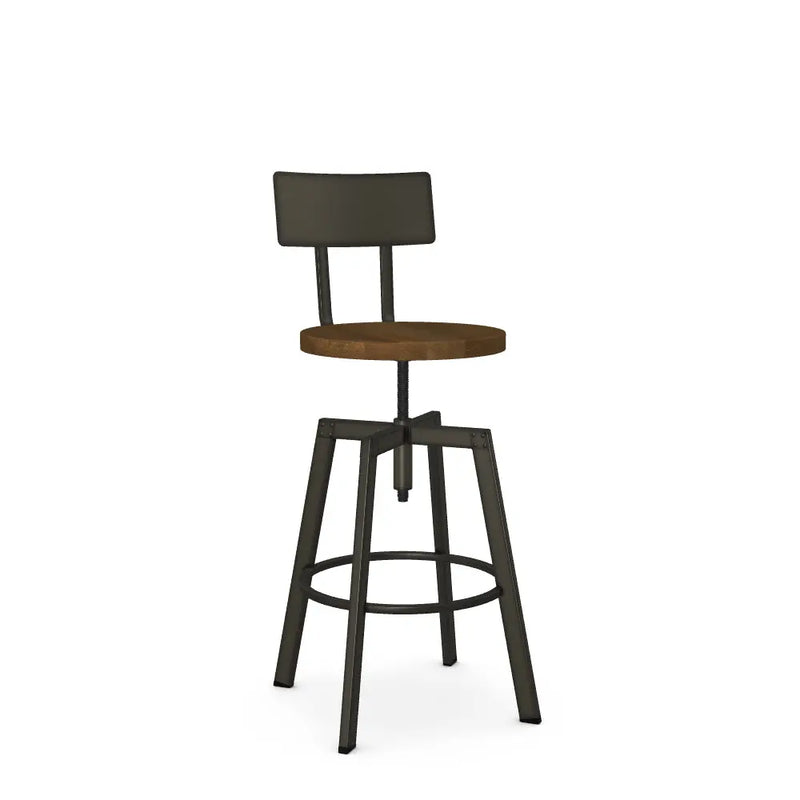 Architect Screw Stool with Backrest - Greenhouse Home