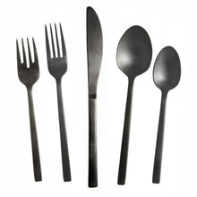 Arezzo Brushed Black 20pc Flatware Set Fortessa