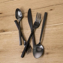 Arezzo Brushed Black 20pc Flatware Set Fortessa
