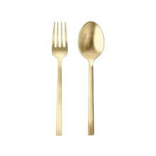Arezzo Brushed Gold 2pc Serving Set Fortessa