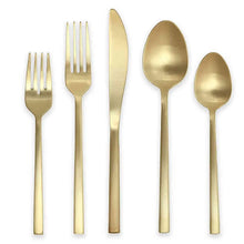 Titan Arezzo Brushed Gold Flatware - Set of 5 - Greenhouse Home