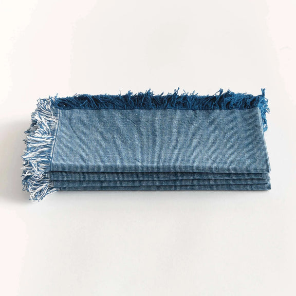 Aura Dinner Napkins - Dark Blue - Pre-Washed Cotton - 4pc Napa Home & Garden