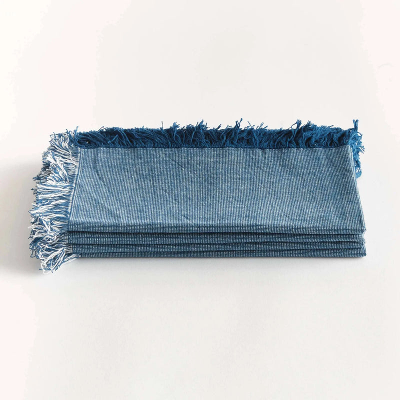 Aura Dinner Napkins - Dark Blue - Pre-Washed Cotton - 4pc Napa Home & Garden