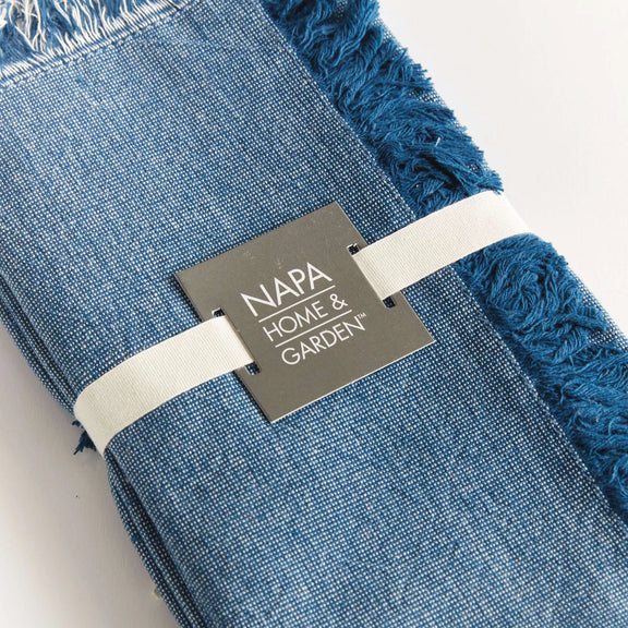 Aura Dinner Napkins - Dark Blue - Pre-Washed Cotton - 4pc Napa Home & Garden