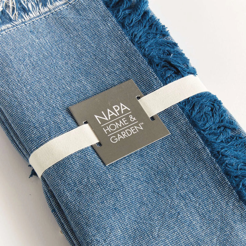 Aura Dinner Napkins - Dark Blue - Pre-Washed Cotton - 4pc Napa Home & Garden