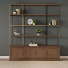 Baron Wood & Antiqued Aged Brass Metal Shelving Unit Mercana