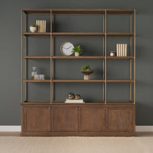 Baron Wood & Antiqued Aged Brass Metal Shelving Unit Mercana
