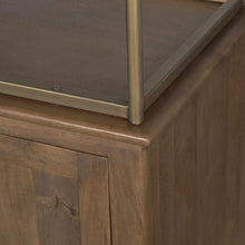 Baron Wood & Antiqued Aged Brass Metal Shelving Unit Mercana