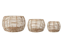 Beige Open Weave Rattan Basket - Greenhouse Home