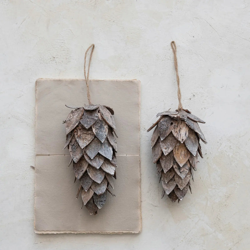 Birch Bark Pinecone Ornament, [product_price]- Greenhouse Home