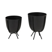 Black Metal Planters with Stands - Greenhouse Home