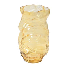 Blown Glass Organic Shaped Vase, Amber Bloomingville