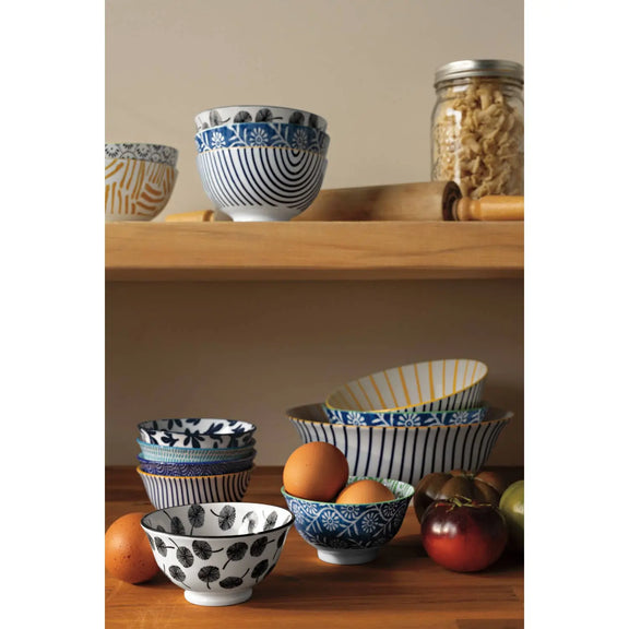 Blue Floral Stamped Bowl 3.5 inch NOW Designs