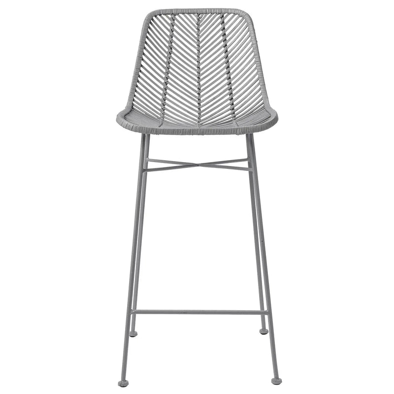 Boho Rattan and Metal Bar Stool Greenhouse Home