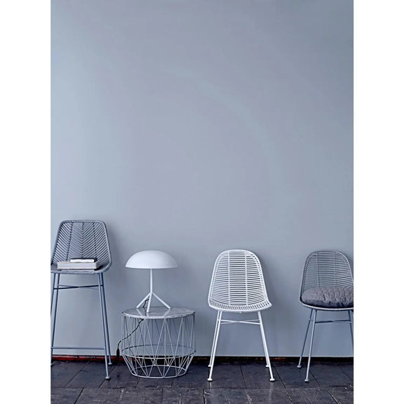 Boho Rattan and Metal Bar Stool Greenhouse Home