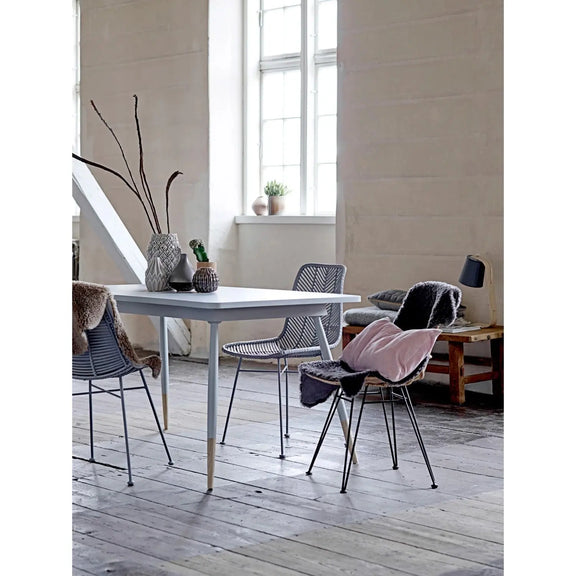 Boho Rattan and Metal Dining Chair Greenhouse Home