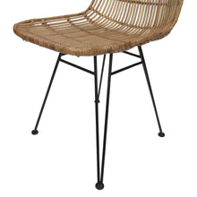 Boho Rattan and Metal Dining Chair Greenhouse Home