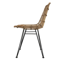 Boho Rattan and Metal Dining Chair Greenhouse Home