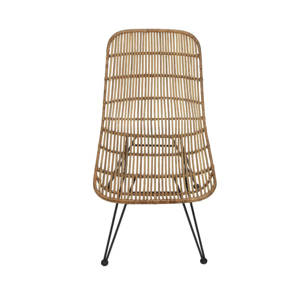 Boho Rattan and Metal Dining Chair Greenhouse Home