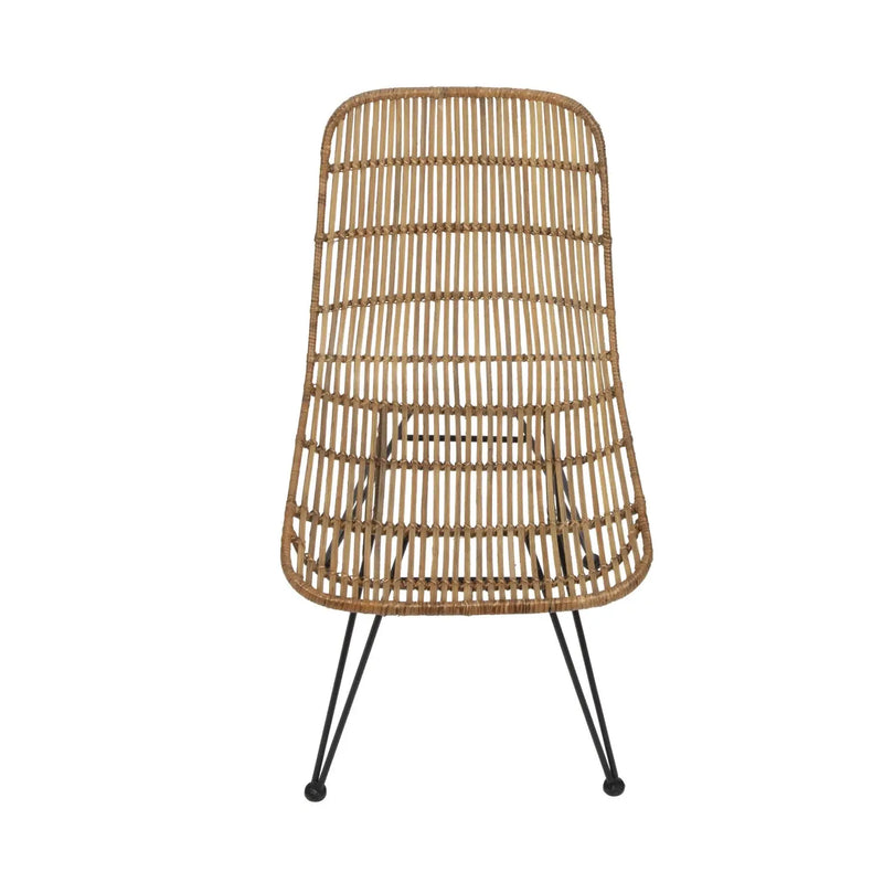 Boho Rattan and Metal Dining Chair Greenhouse Home