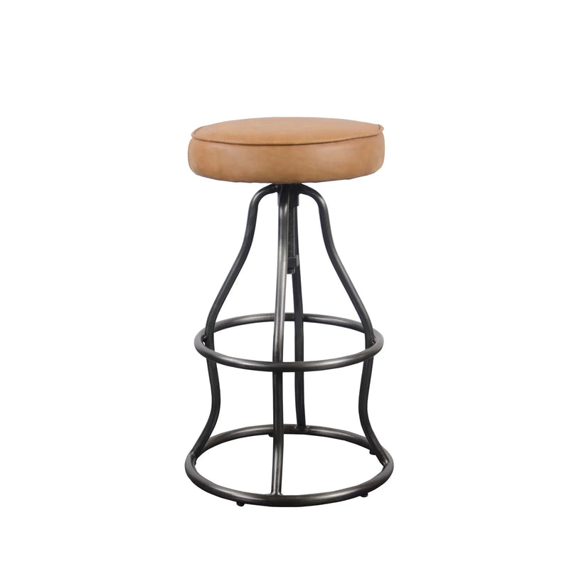 Bowie Adjustable Stool - Cognac Leather - Greenhouse Home