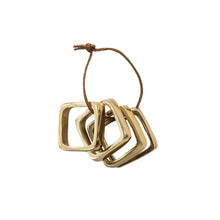 Brass Napkin Rings on Leather Tie, Set of 4 Bloomingville
